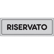 TARGA SEGNALETICA ADESIVA RISERVATO - VINILE CM 15X5- 10 pezzi