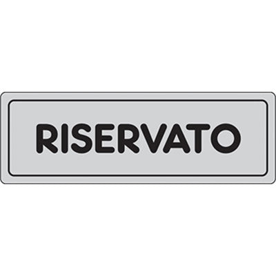 TARGA SEGNALETICA ADESIVA RISERVATO - VINILE CM 15X5- 10 pezzi