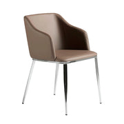 Sedia in ecopelle marrone