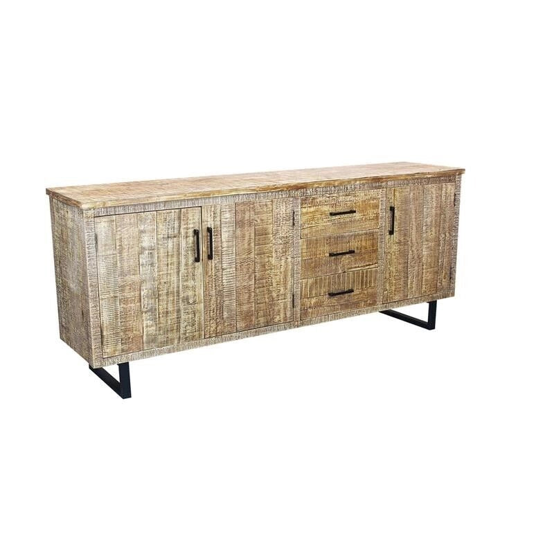 MOBILE BARRET IN LEGNO NATURALE CON GAMBE IN METALLO 200 X 45 X H83 CM