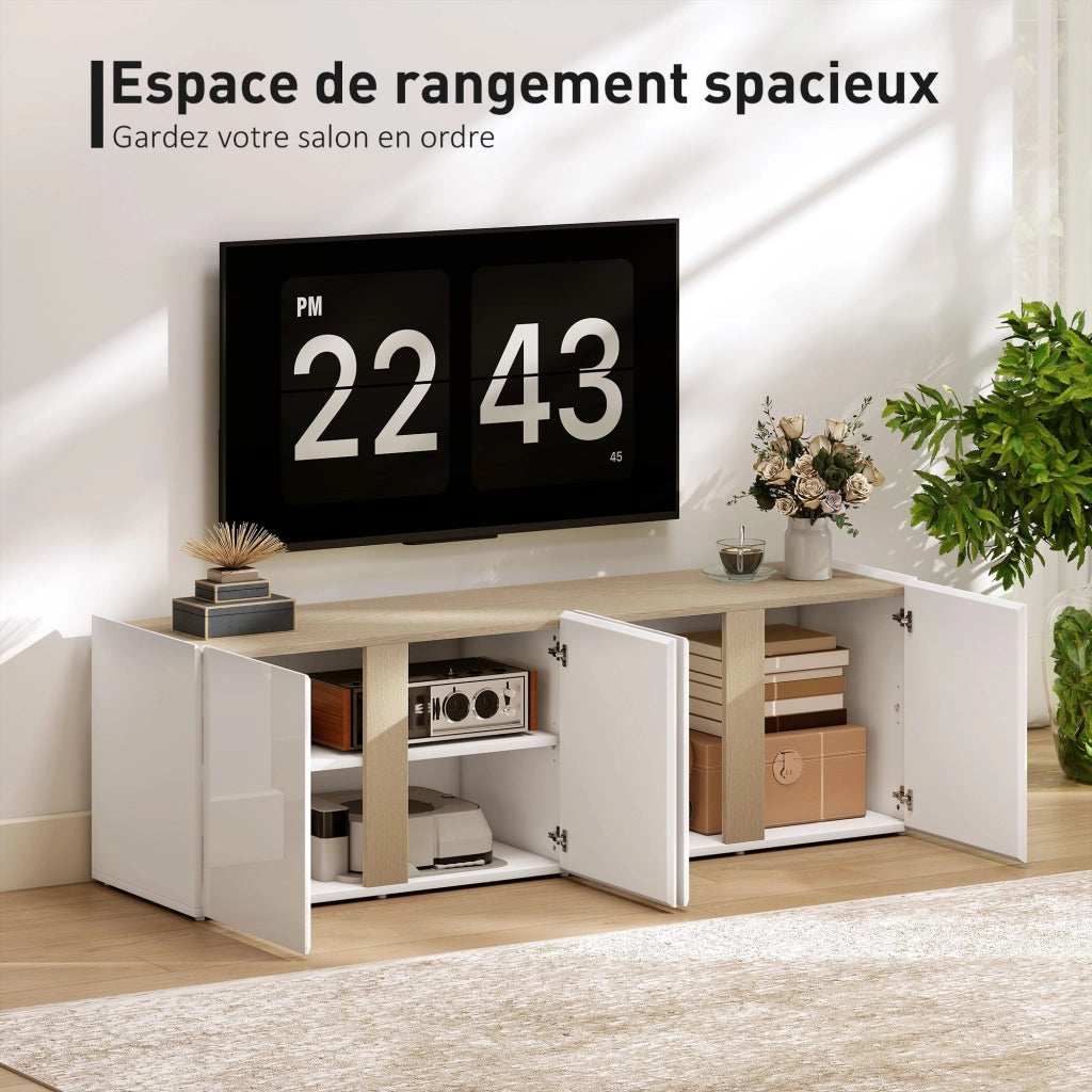 Mobile TV con 4 Ante e Ripiani Regolabili ¨C Xylo ¨C Bianco 135x38x45 cm