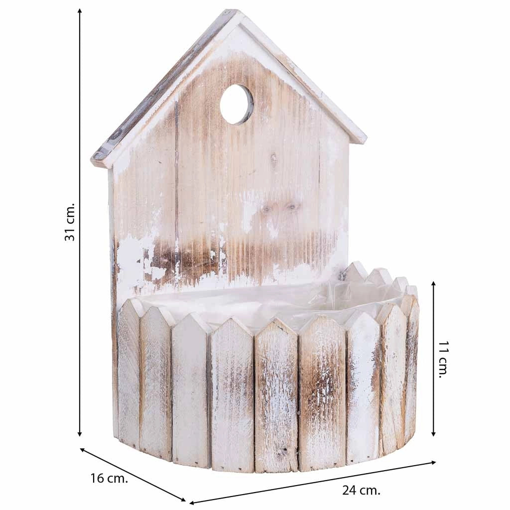 Supporto per fioriera rotondo in legno 24x16x31/11H cm