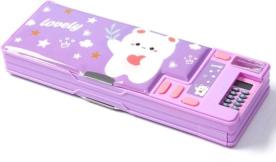 Etui Pop-Up Multifunzionale per Ragazzi e Ragazze, Penna Organizzatore con Pennini a Tema Cartone, Attrezzi da Scrivere, Puntaspilli, Agenda, Tabellone Bianco, Scuola (Blu)