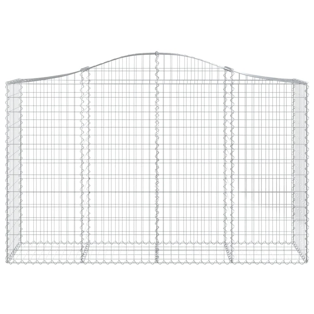 Set di 8 gabbioni ad arco per recinzioni a gabbia e muri di contenimento 200 x 50 x 120/140 cm ferro zincato argento 02_0041172