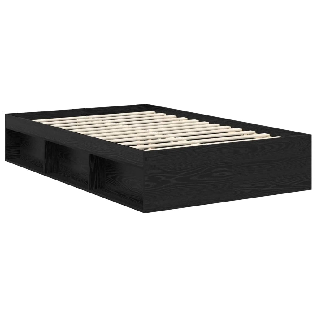 Struttura del letto-Giroletto Nero 135 x 190 cm Pino massello 921229