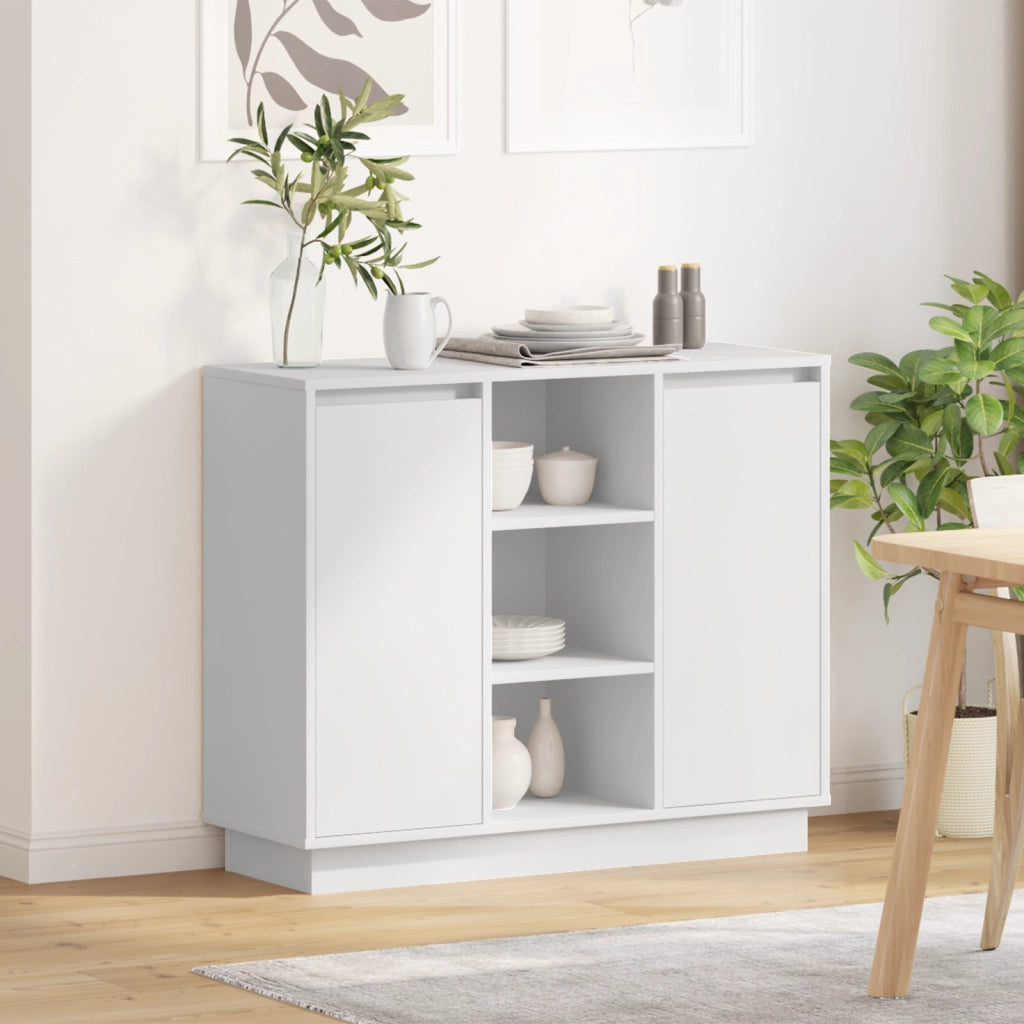 Mobile con LED Bianco 90x32x75 cm Legno Ingegnerizzato