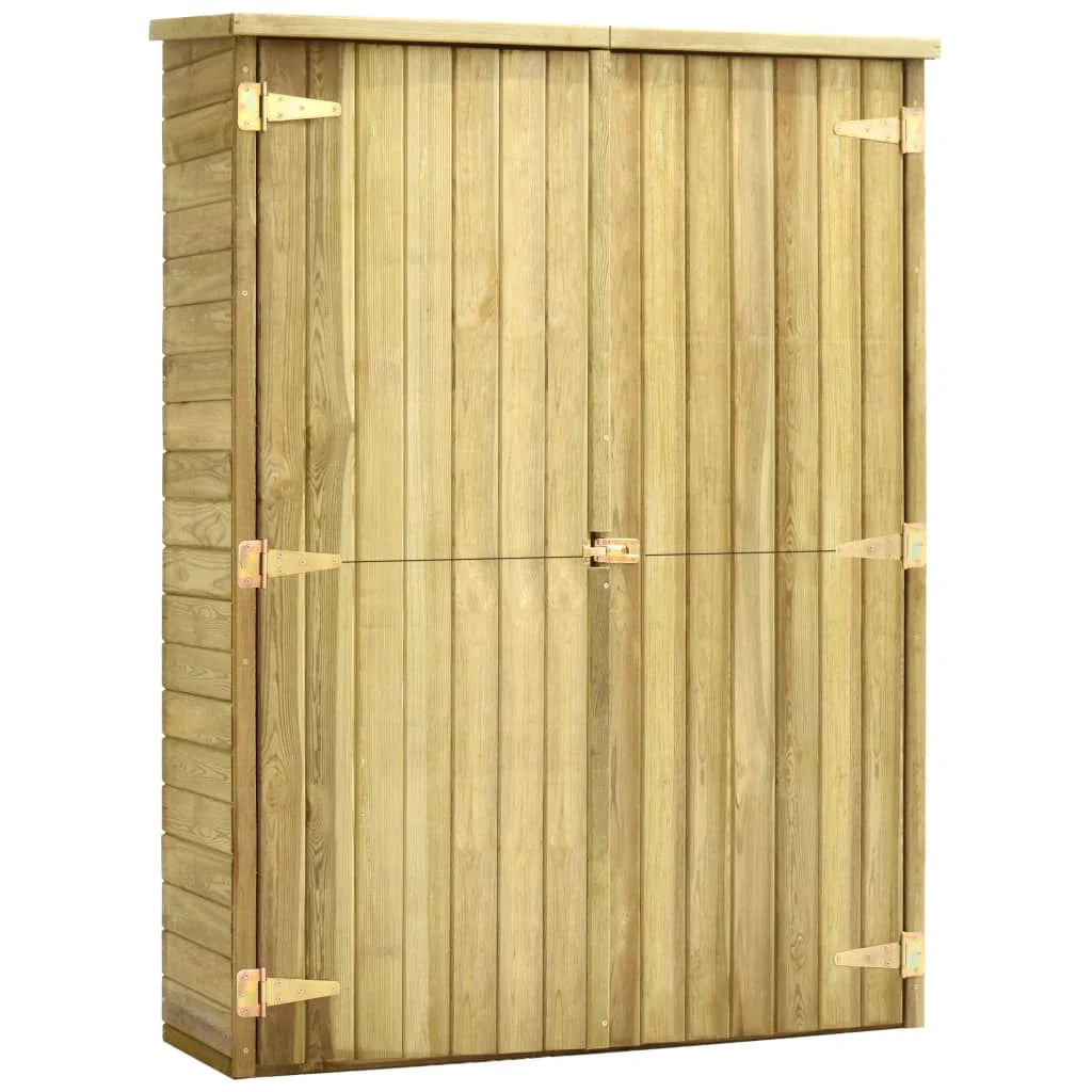 Casetta da giardino cabina ripostiglio casetta da esterno robusta casetta per attrezzi 123 x 50 x 171 cm pino marrone impregnato 02_0022402