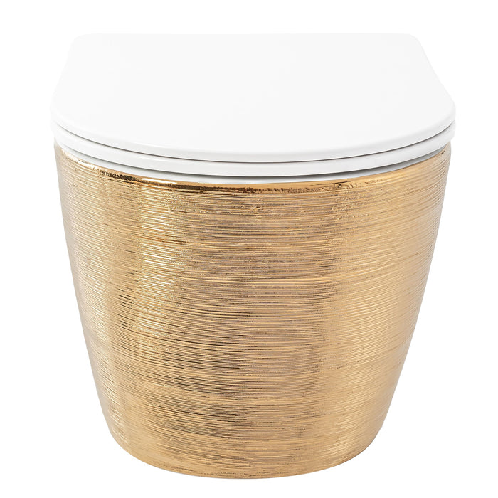 Vaso Wc Sospeso Rea Carlo Flat Brush Gold