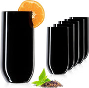 Set di 6 eleganti bicchieri in vetro nero, 280 ml (fino a 370 ml) - Bicchieri per acqua e succo - Bicchieri longdrink