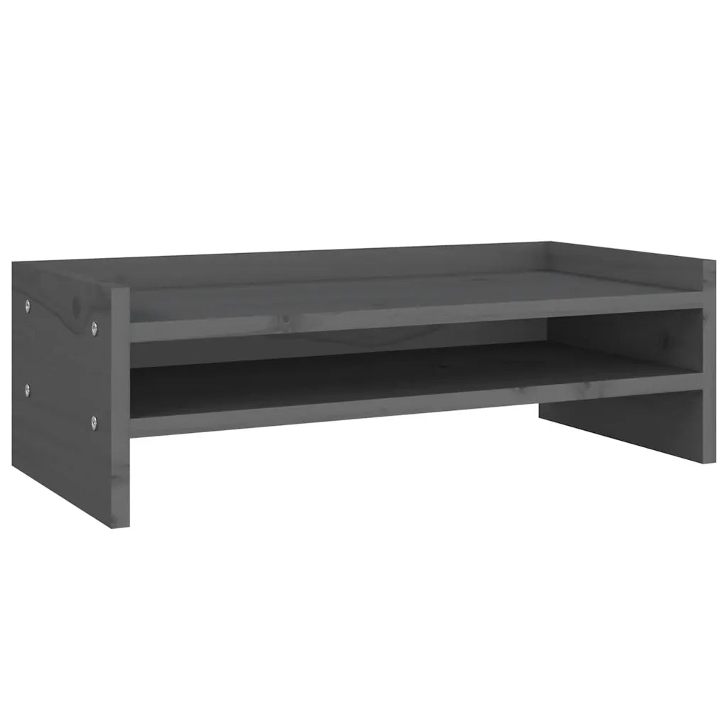 Supporto per Monitor Grigio 50x24x16 cm Legno Massello di Pino cod mxl 63655
