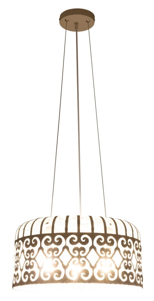 Lampadario vintage Rabalux Alessandra bianco metallo Ø40 3xE27
