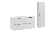 Set mobili bagno 120 cm con piano e Szafką wysoką Adel White 120 x 1401 x 46 cm
