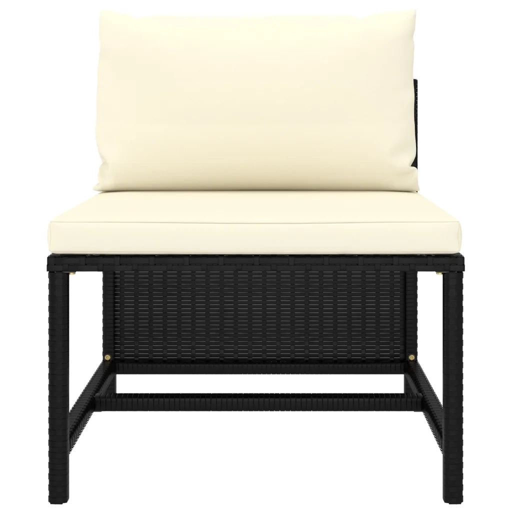 Set Divani da Giardino 8 pz con Cuscini in Polyrattan Nero cod mxl 36206