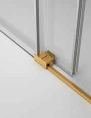 Porta doccia scorrevole 2+2 THALASSA (BASIC) 210 cm Profilo Oro vetro trasparente