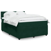 Giroletto a Molle con Materasso Verde Scuro 140x190 cm Velluto 3287731