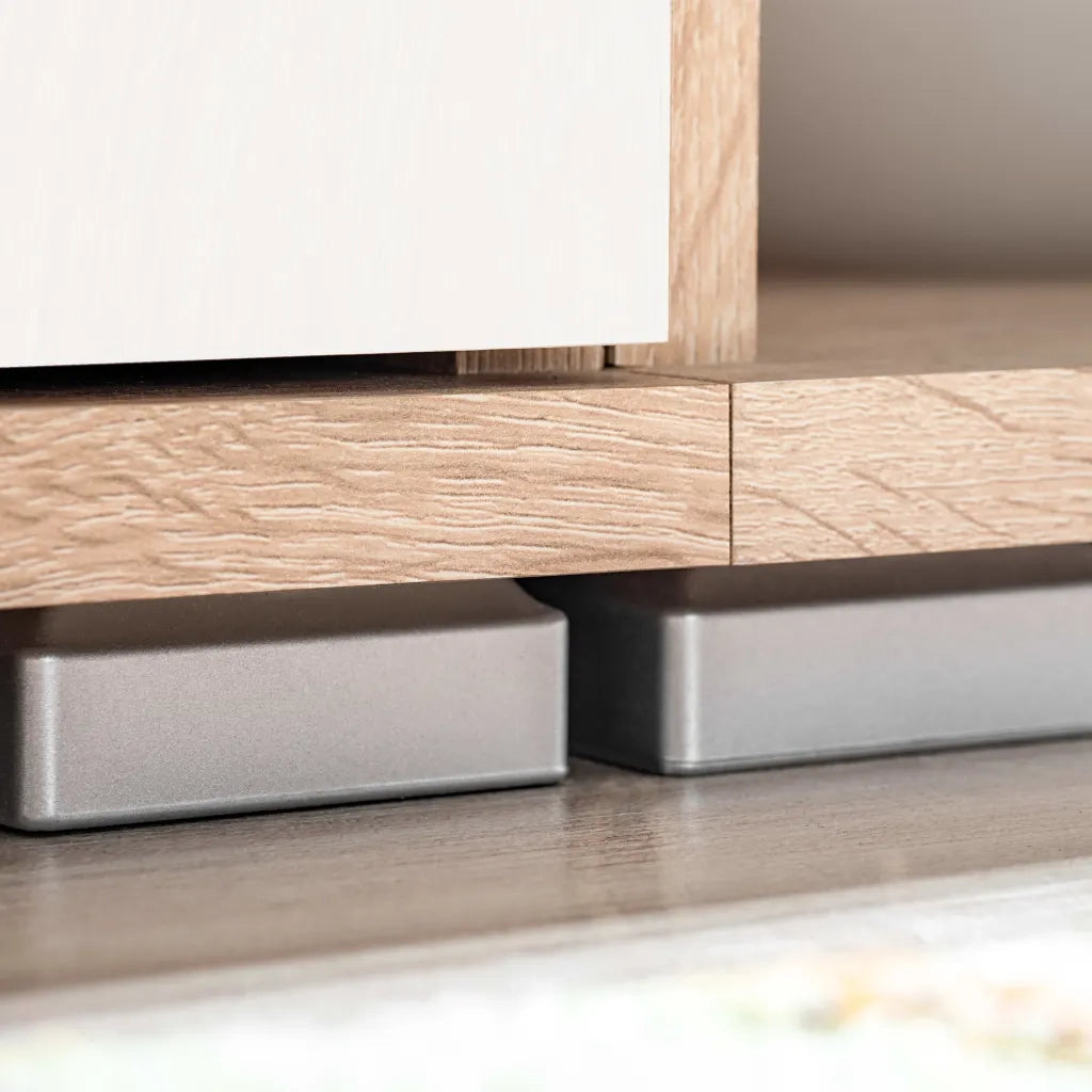 Parete Attrezzata Porta TV con Luci LED Rovere Sonoma e Bianco 246030