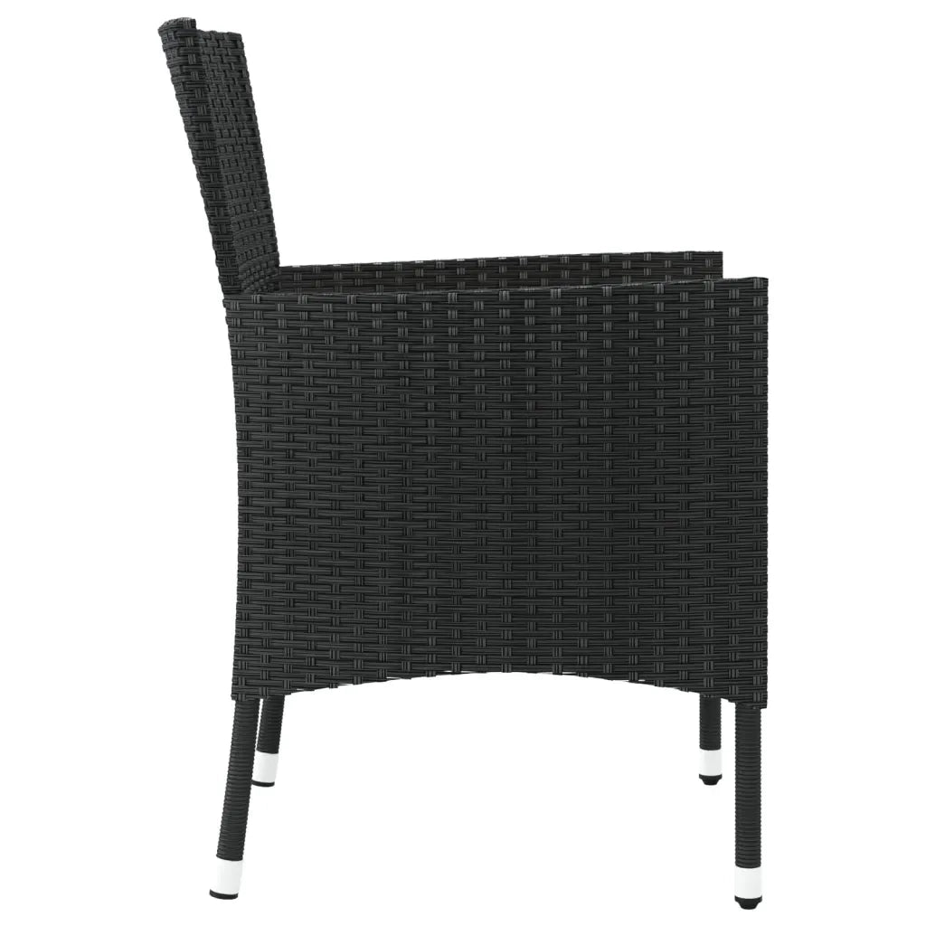 Sedie da Giardino con Cuscini 4 pz in Polyrattan Nere 316688