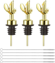 Dispenser con funzione di chiusura automatica - Dispenser olio d'oliva - Dispenser per alcol - Dispenser con set di spazzole di pulizia - In acciaio inossidabile - Progettato in stile elegante in oro - Dispenser per oli