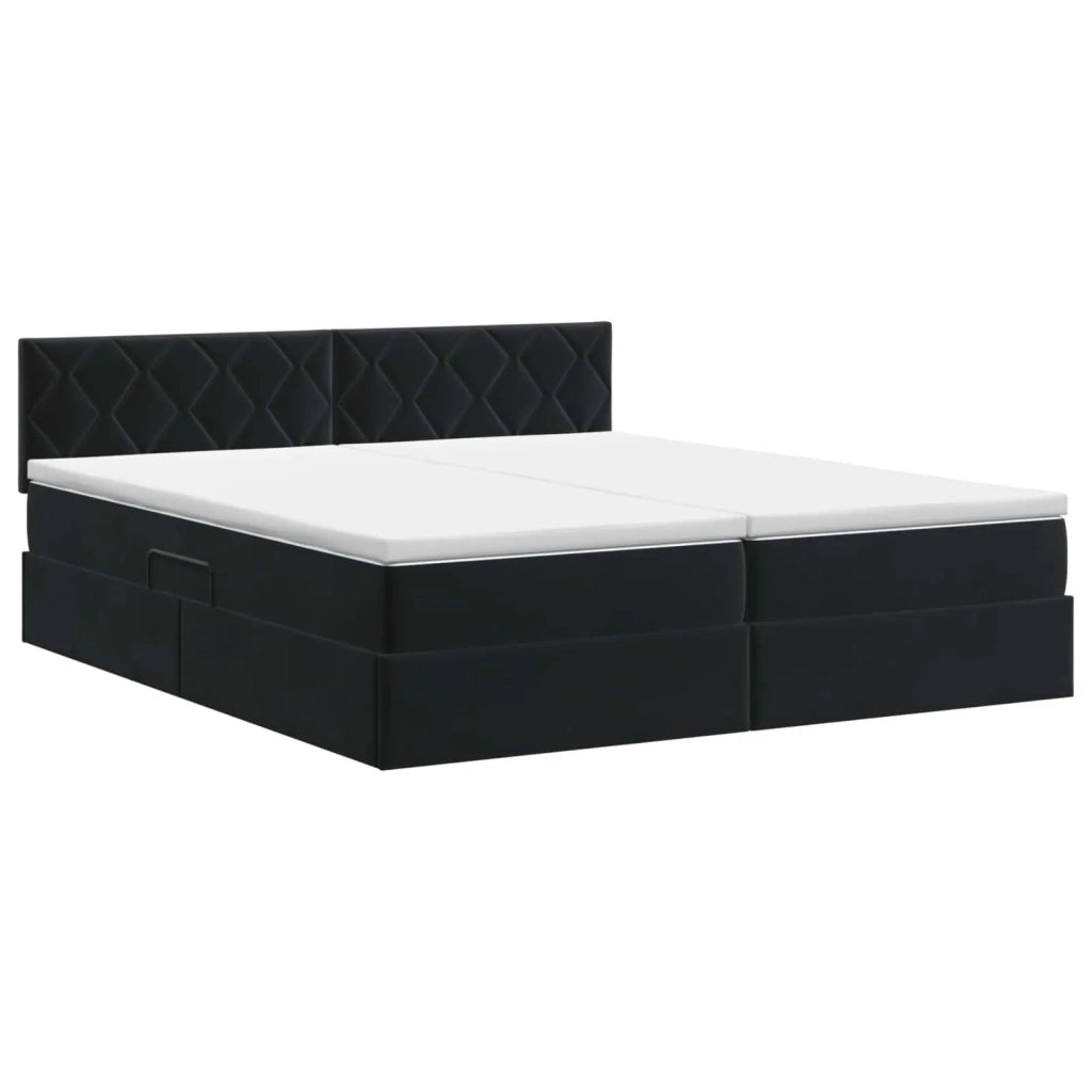 Letto con Contenitore con testiera 2 pz Nero 3458963