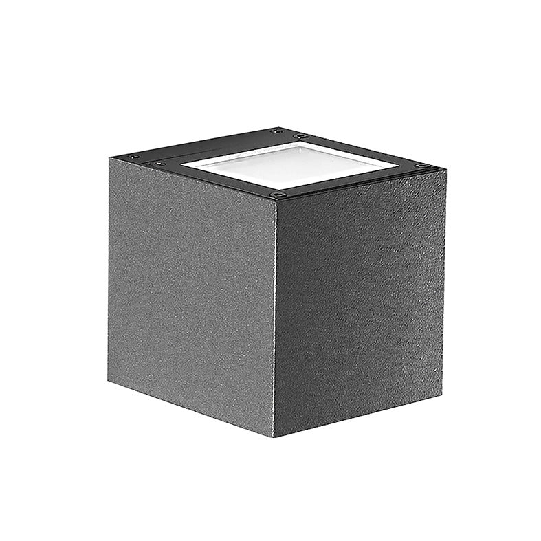 Silver Applique LED 9W Biemissione Quadrata IP65 3000K Antracite - Illuminazione di Design per Esterni in Alluminio