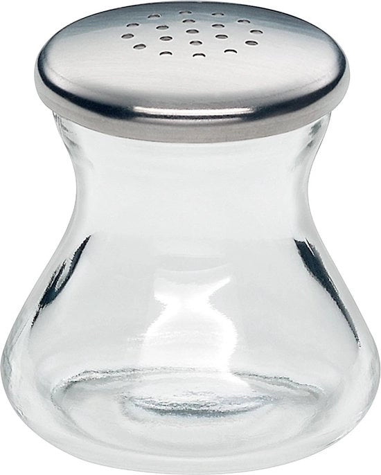 Accessorio da cucina per sale in Cromargan acciaio inossidabile - resistente alla lavastoviglie - vaso in vetro