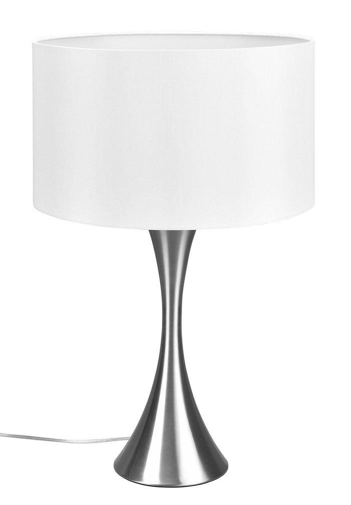 Lampada da Tavolo da Interno Attacco E27 in Metallo Nichel Satinato