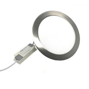 Trade Shop - Pannello Led Slim 18w Incasso Tondo Bordo Silver Luce 3000k 4000k 6500k P205aa -