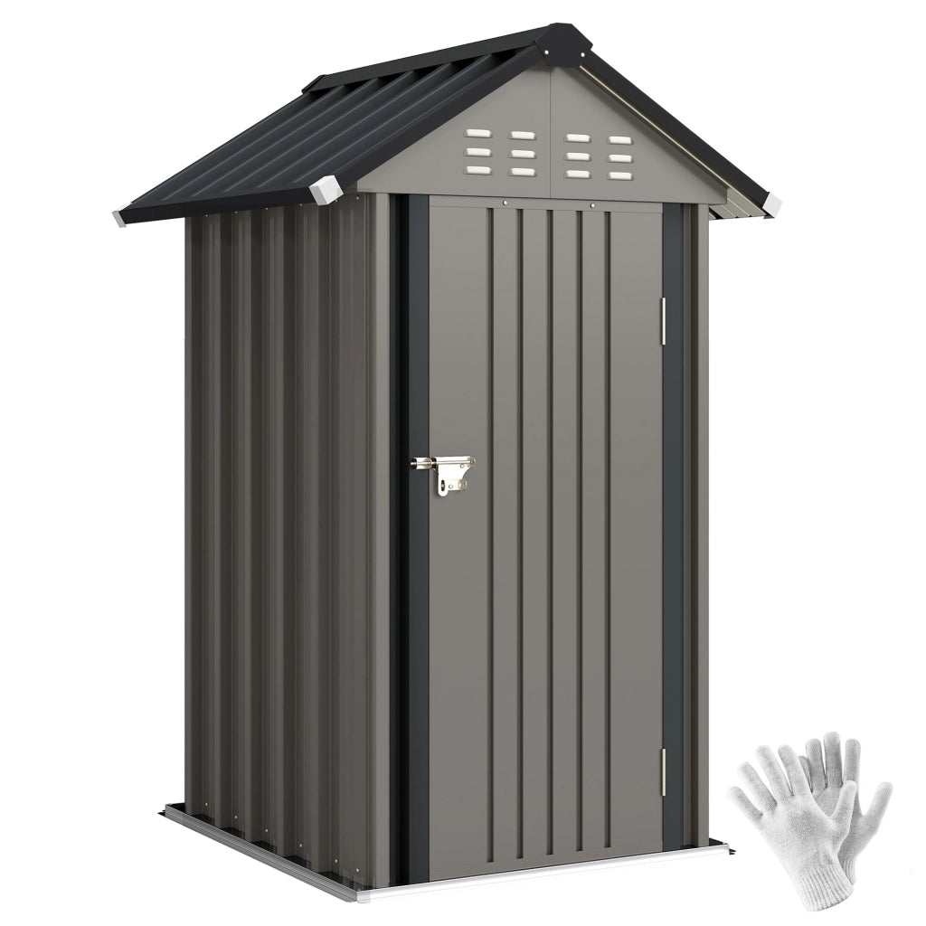Casetta da giardino in metallo ¨C Zephmum ¨C Grigio 122x121x192 cm