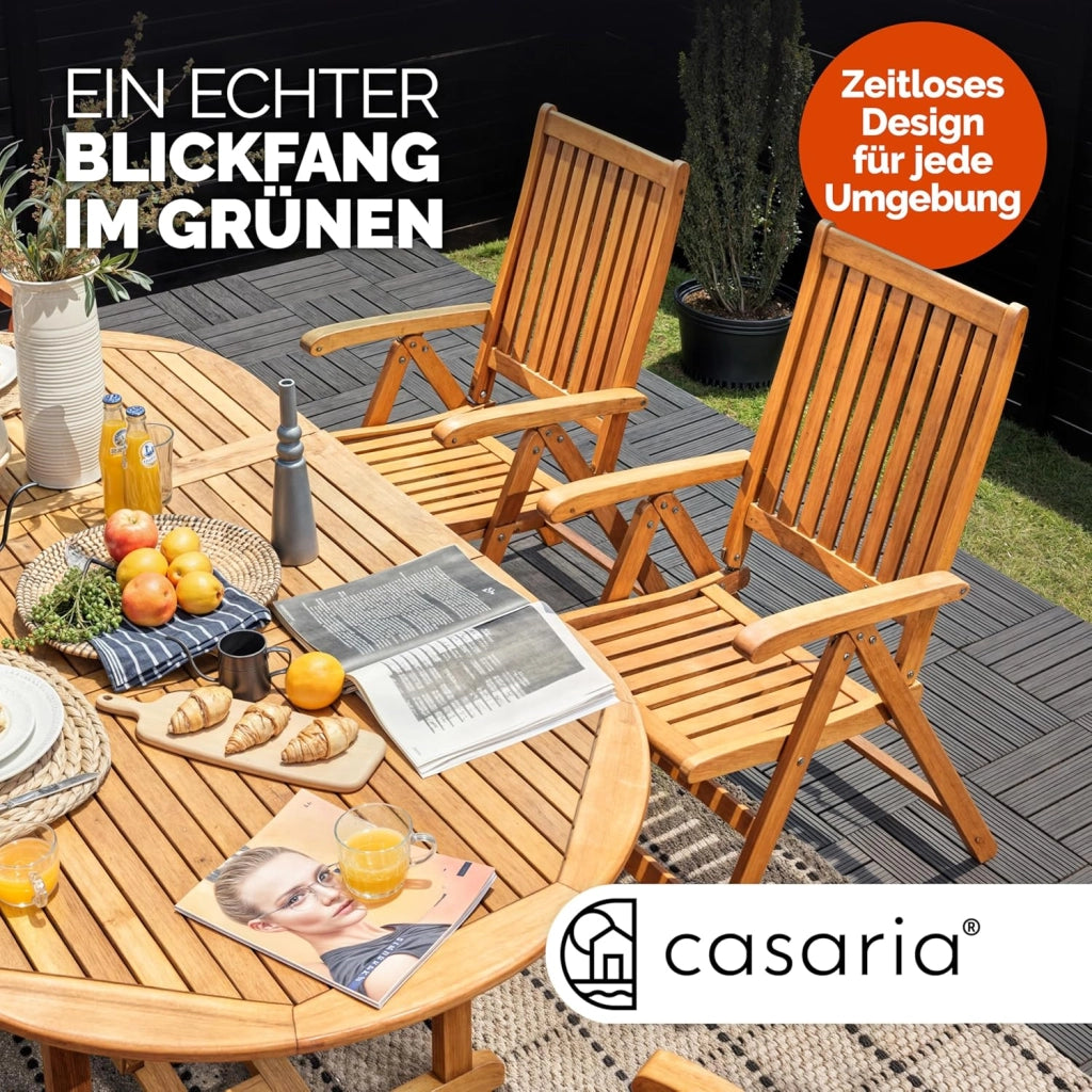 Casaria® Tavolo da Giardino Resistente Certificato FSC® Legno di Eucalipto 200x100cm Portata 160kg per Balcone Giardino Terrazza Balcone Esterno