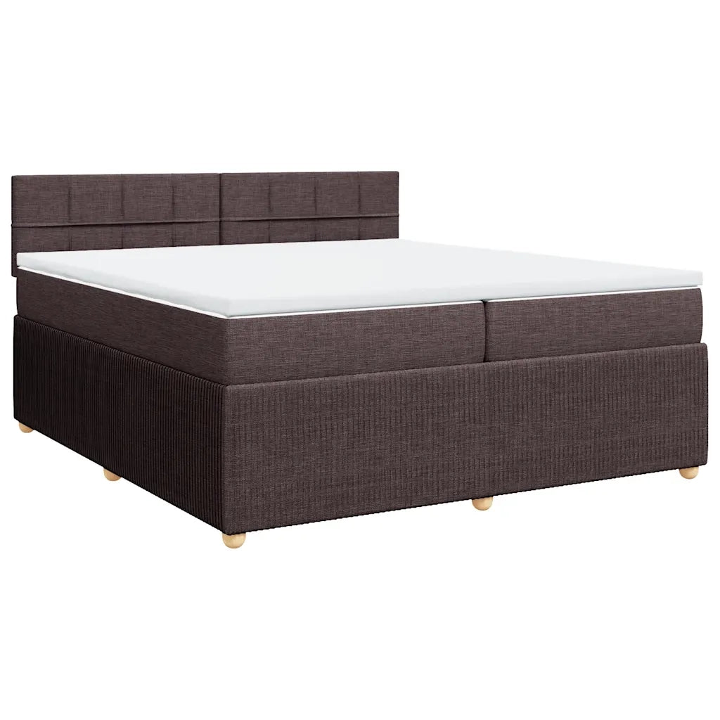 Giroletto a Molle con Materasso Marrone Scuro 200x200cm Tessuto 3287566