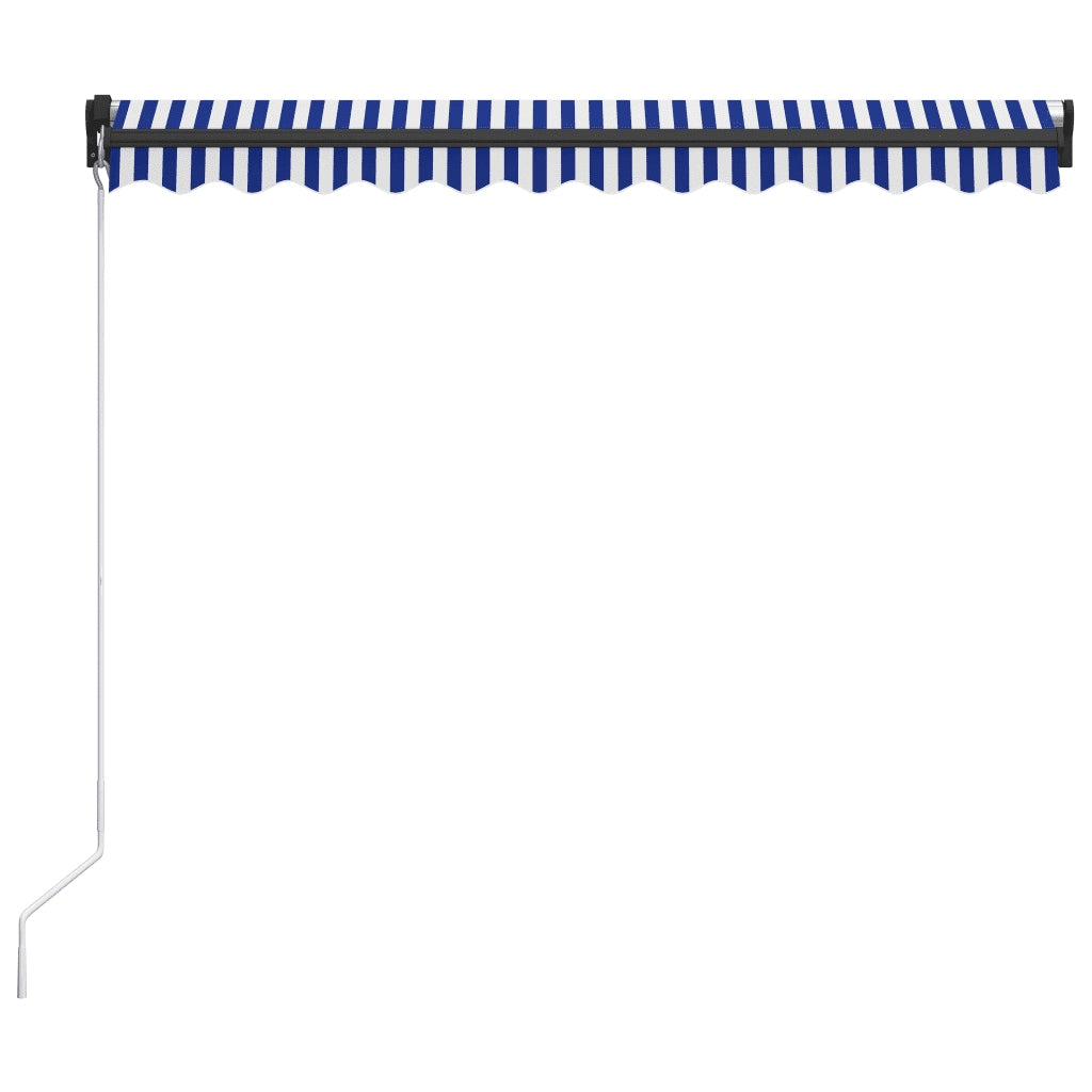 Tenda da Sole Retrattile Manuale 300x250 cm Blu e Bianca cod mxl 51587