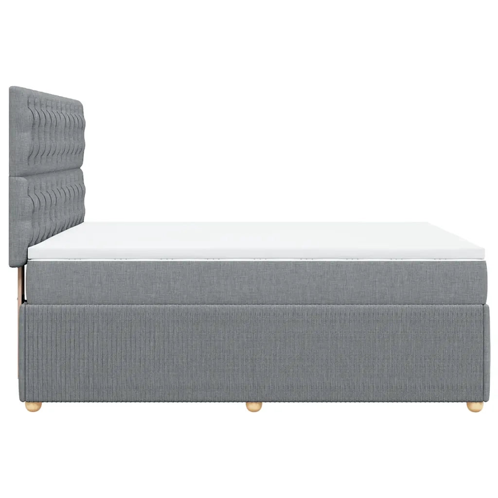 Giroletto a Molle con Materasso Grigio Chiaro 140x200cm Tessuto
