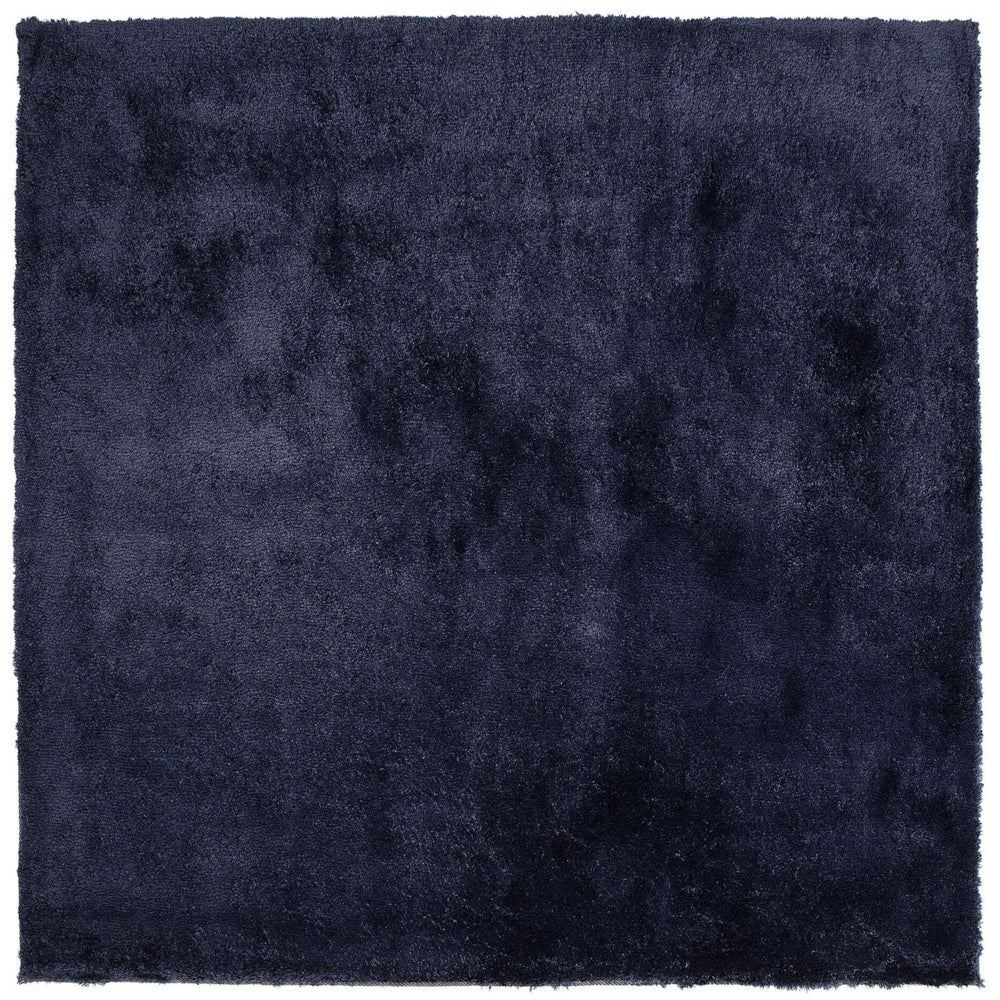 Tappeto Shaggy in cotone blu in misto poliestere 200 x 200 cm soffice pelo denso