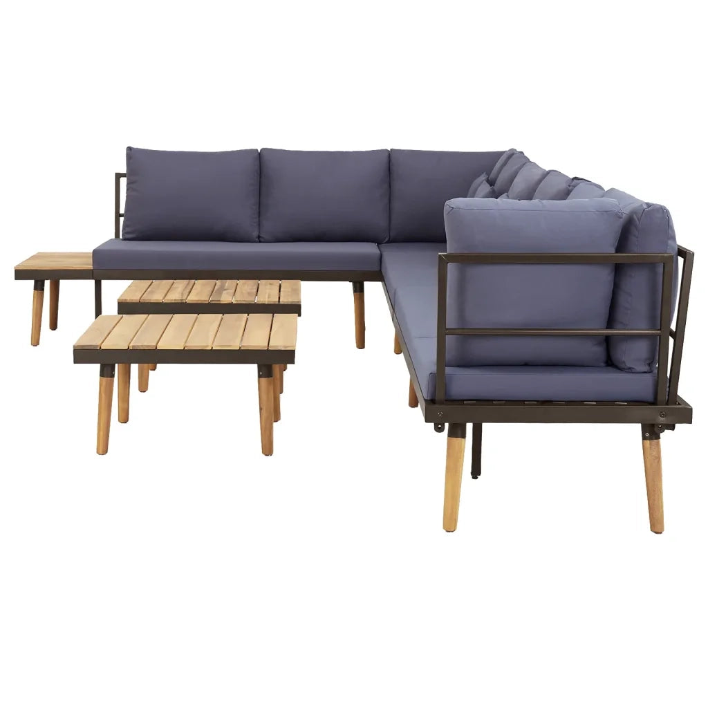 Set Divani da Giardino a 8 Posti con Cuscini in Massello Acacia cod mxl 34835