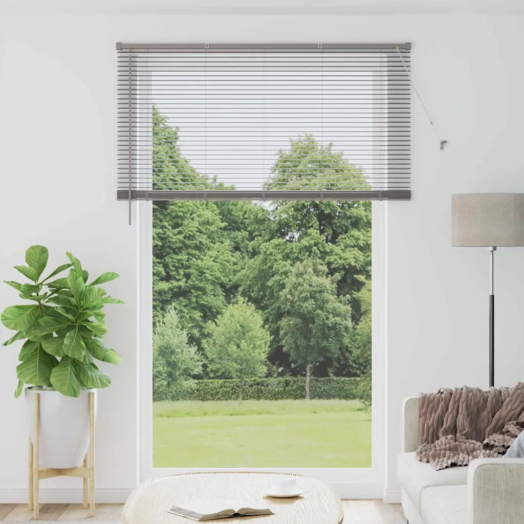vidaXL Tenda per Finestra con tende Manuale Argento Alluminio