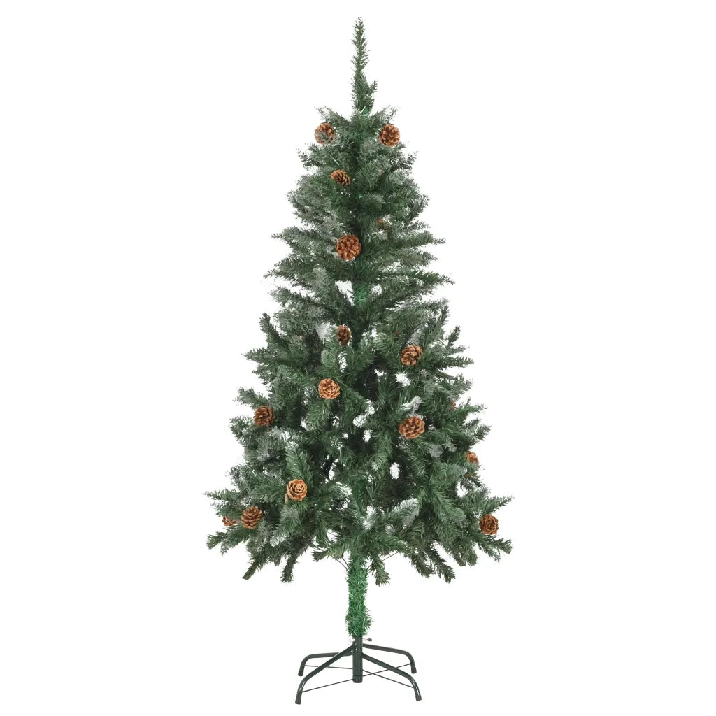 Albero di Natale Artificiale Preilluminato con Pigne 150 cm 3077746