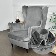 Sedile per braccio - tessuto stretch - adatto per divani - set a due pezzi - grigio - velluto