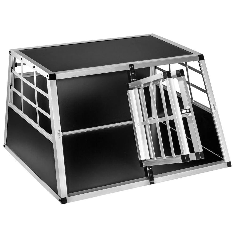 Gabbia/trasportino mobile in alluminio per cani 89 cm doppia 08_0000509