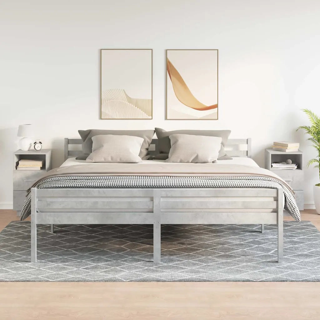 Comodini 2 pz con 2 Cassetti-Set di 2 Tavolino da notte Grigio Cemento 36x36x68 cm