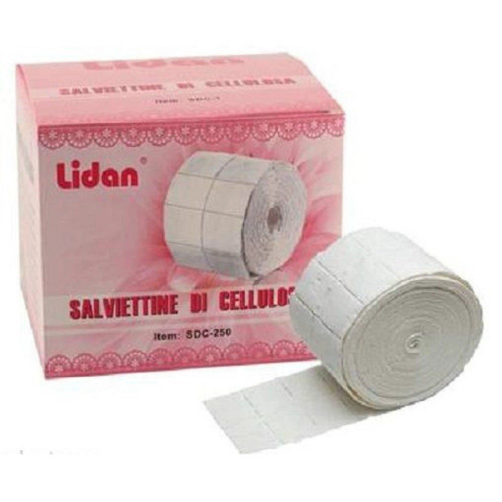 Trade Shop - Rotolo Di Cellulosa Salviettine Pads Pad Ricostruzione Unghie 250pz Sdc-250 -