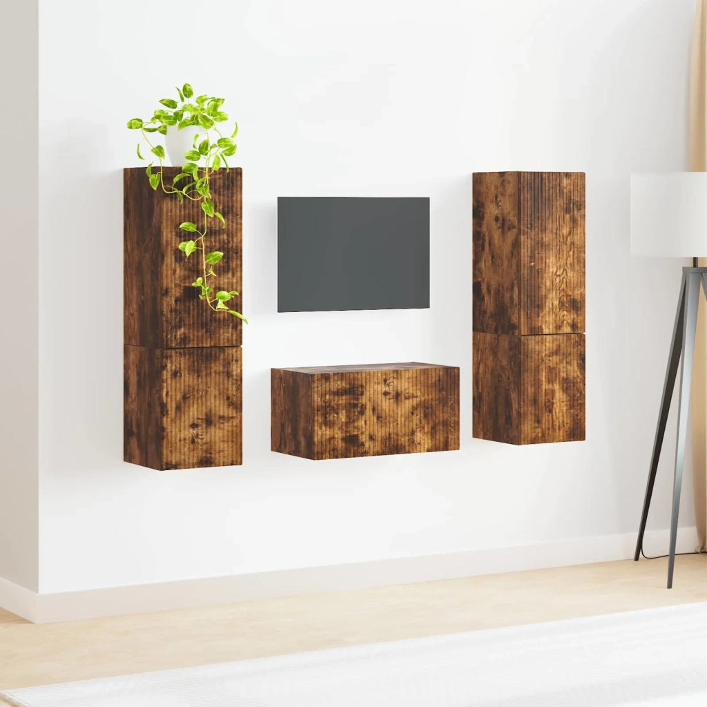 Set mobile TV 5 pcs Rovere fumé Legno multistrato