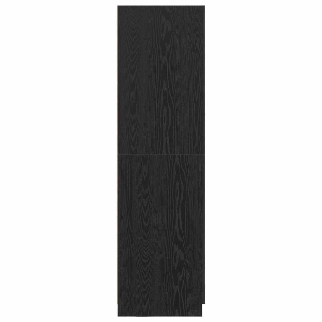 Mobile contenitore moderno 80 x 50 x 180 cm con grande capacità funzionale stile pulito legno ingegnerizzato rovere nero 02_0055914