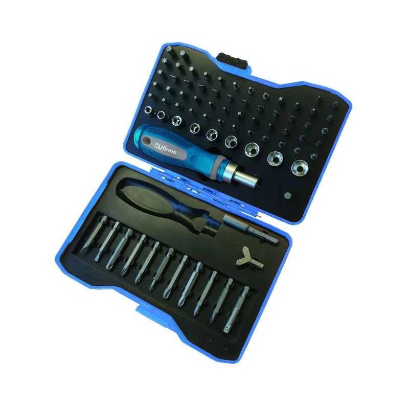 Giraviti Cricchetto Hu-Firma con Inserti e Bussole 76 Pezzi