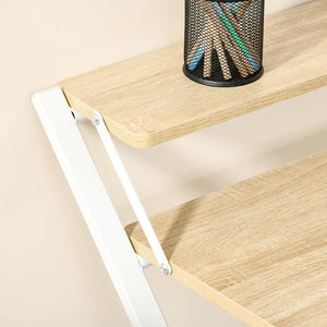 Scrivania Pieghevole 81,5x70x84 cm in Metallo e Truciolare Bianco