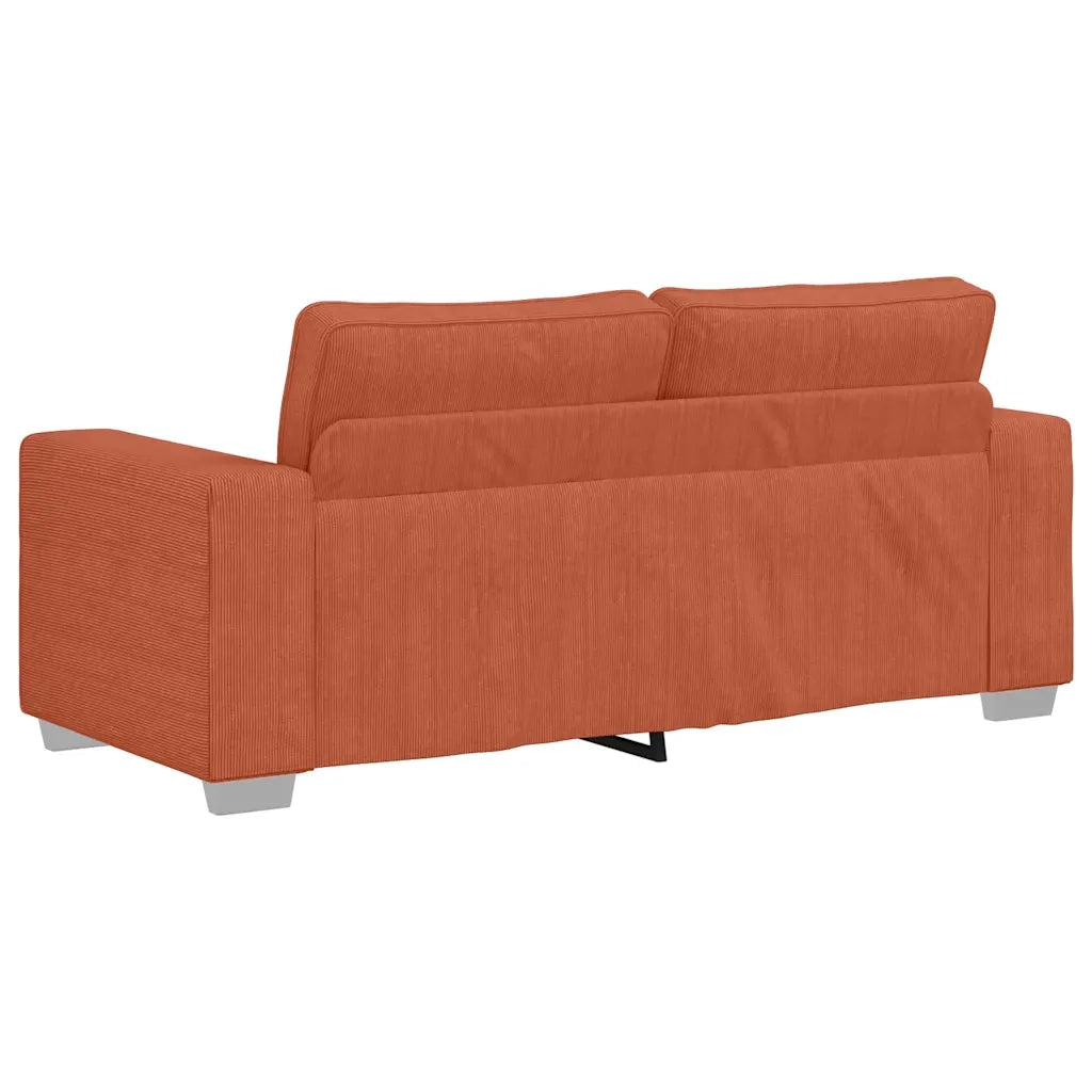Divano Divanetto Rosso Arancione 180x77x82 cm Tessuto Velluto a Coste 4105206