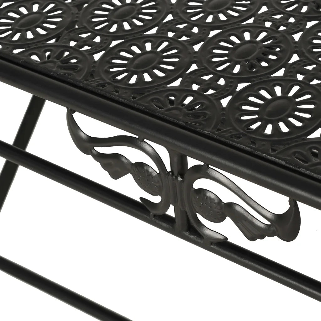 Tavolino da Salotto Pieghevole Vintage Metallo 100x50x45cm Nero 245927