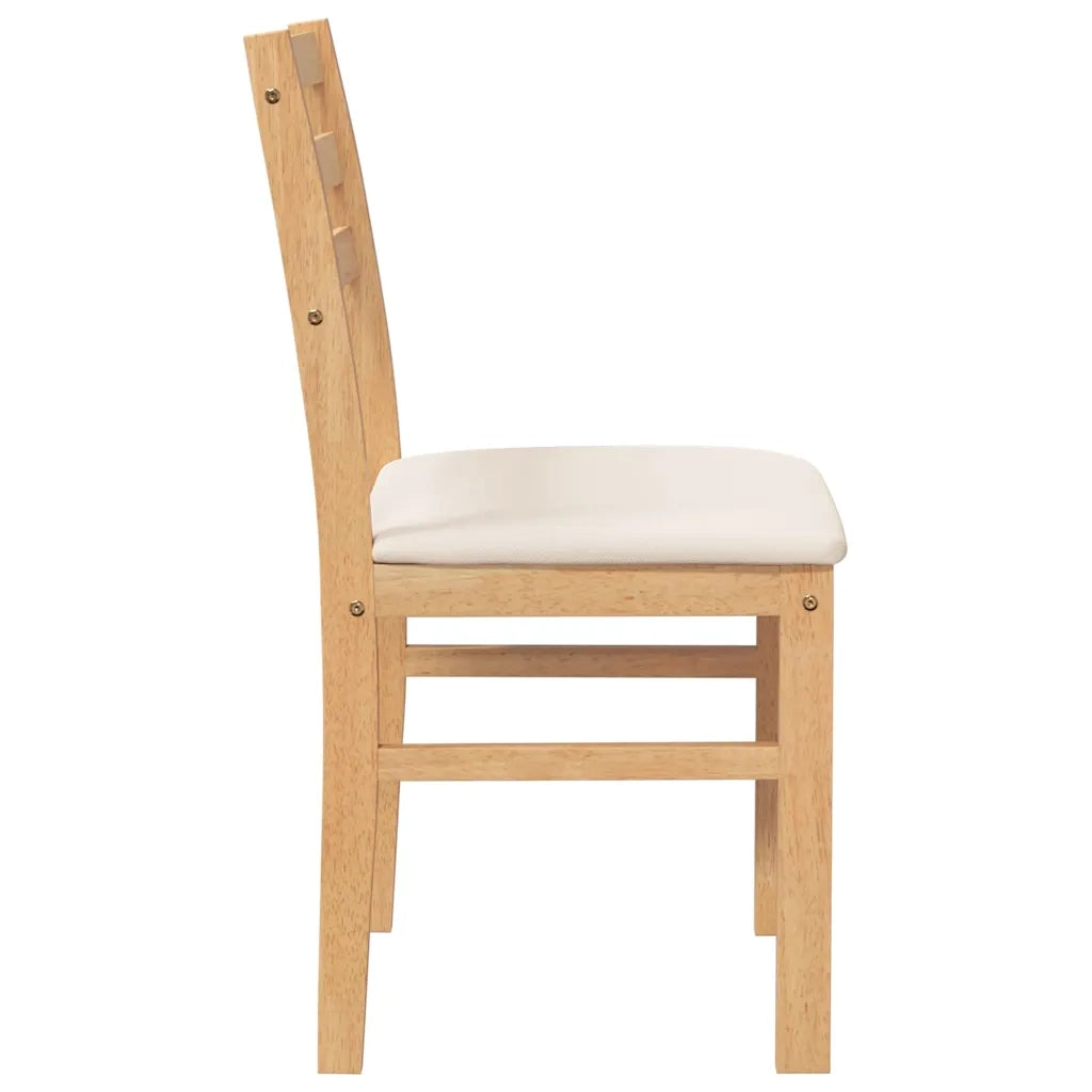 Sedie da Pranzo con Cuscini 2 pz | Sedie da cucina in Legno Massello di Hevea