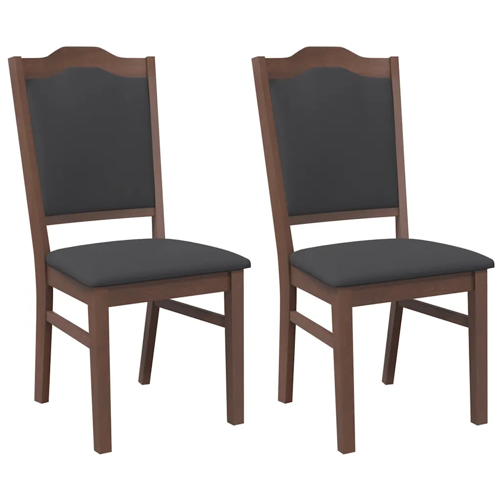 Sedie da Pranzo con Cuscini 2pz Marrone Legno Massello di Hevea 4102467