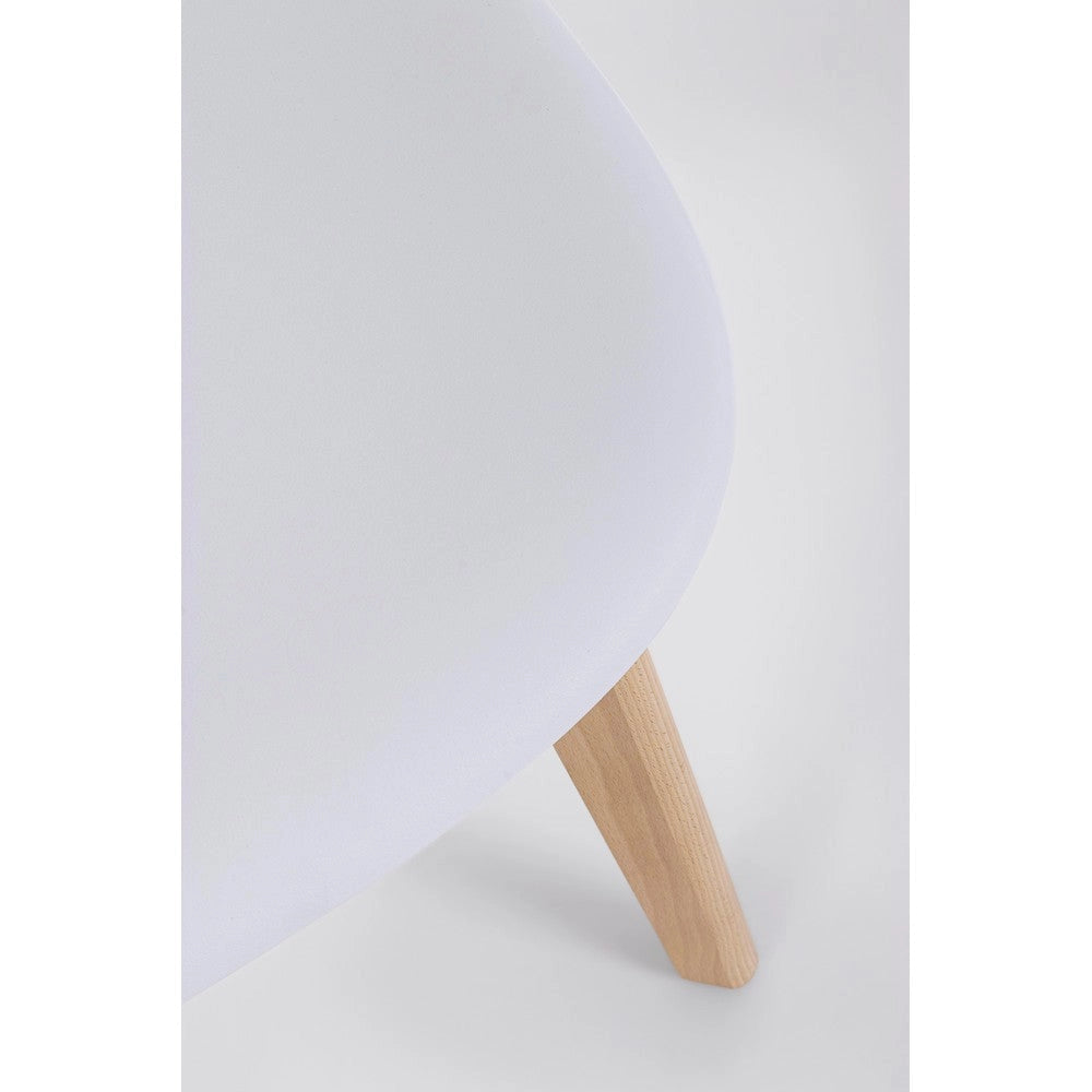 Set di 4 Sedie in Plastica con Gambe in Legno di Faggio Stile Nordico - JASMINE