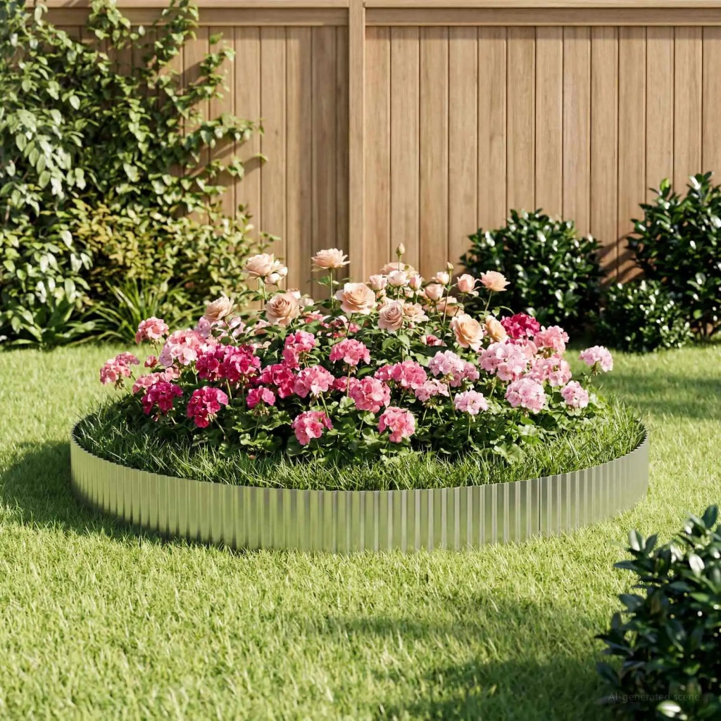 Bordura per Prato 5 m x 20 cm Acciaio zincato Argento 42030135